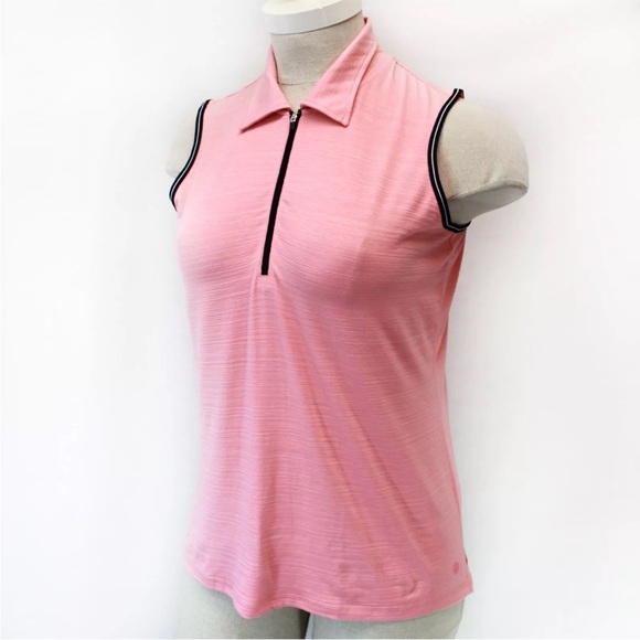 T by TALBOTS Polo Pink Sleeveless Tank Tee Top Womens Large Golf Sporty - Picture 1 of 4